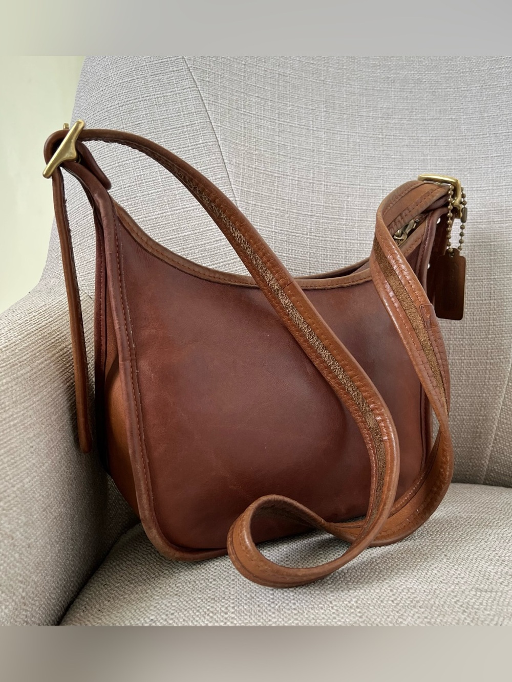Vintage COACH Janice Legacy Leather Crossbody Shoulder Bag Brown British Tan USA - Picture 4 of 14